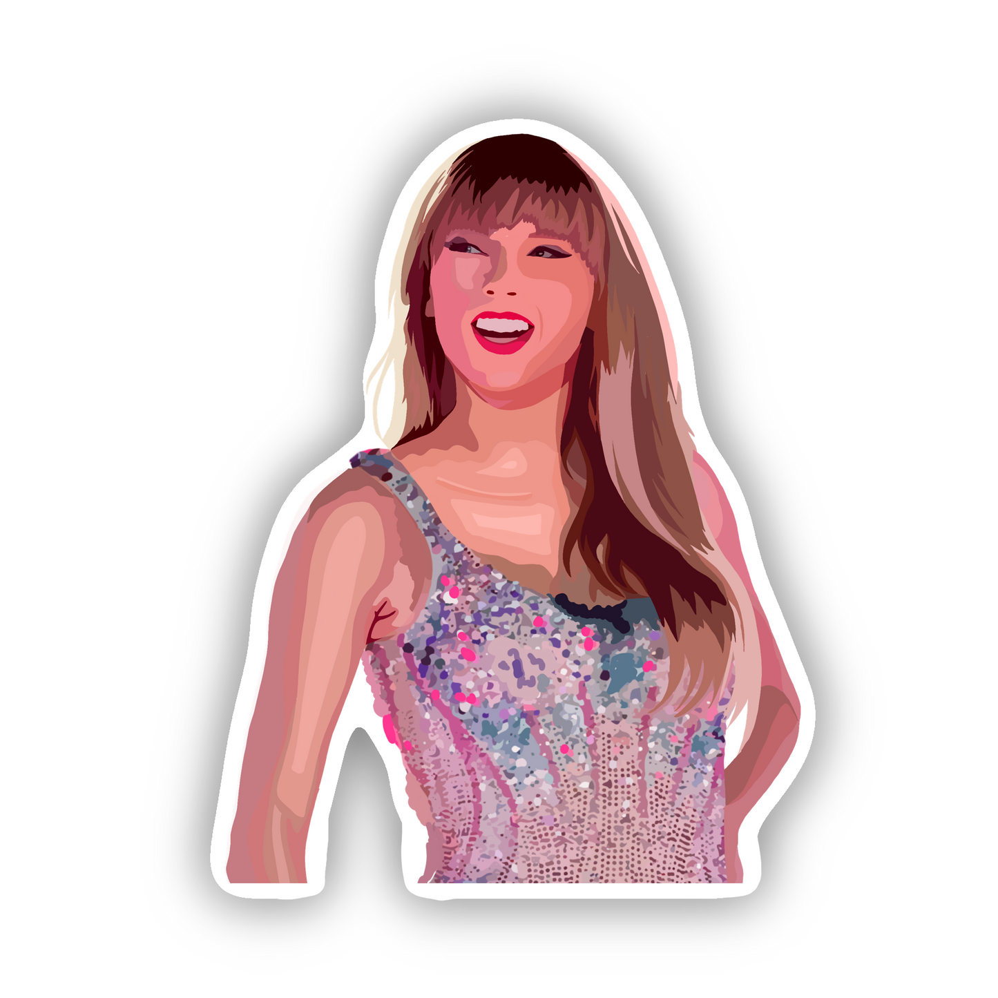 Pink Glittery Tour Bodysuit Matte Vinyl Sticker