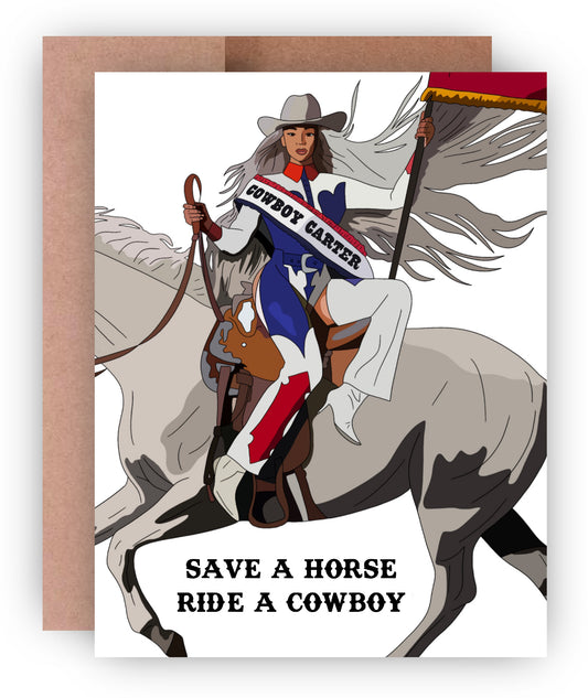 Save A Horse Cowboy Greeting Card