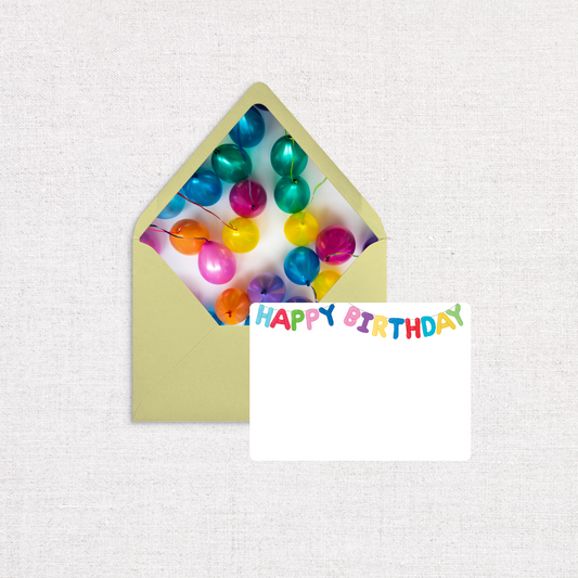 Happy Birthday Balloons Blank Card