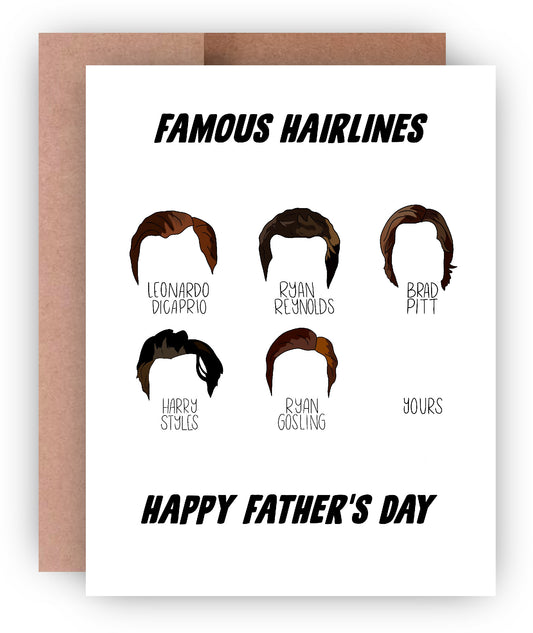 Father's Day Hairlines Greeting Card