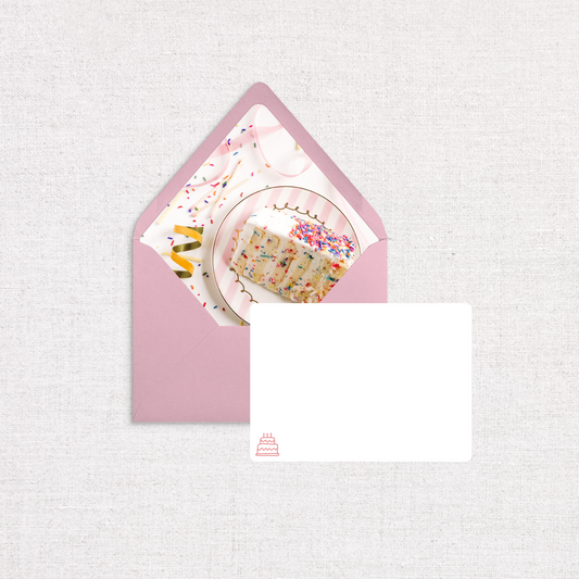 Pink Cake Birthday Blank Card