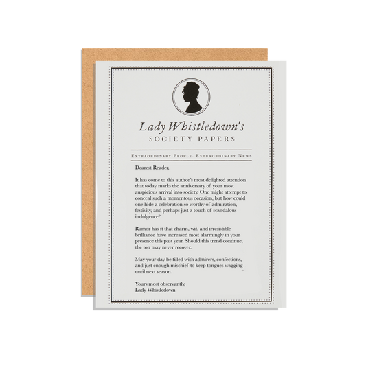 Regency Gossip Paper Birthday Card